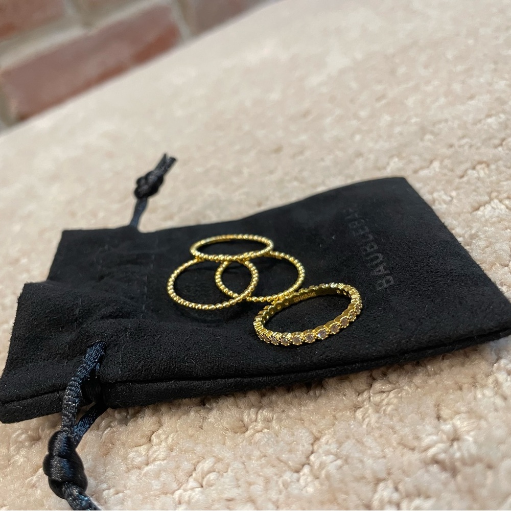 BaubleBar gold stacking rings